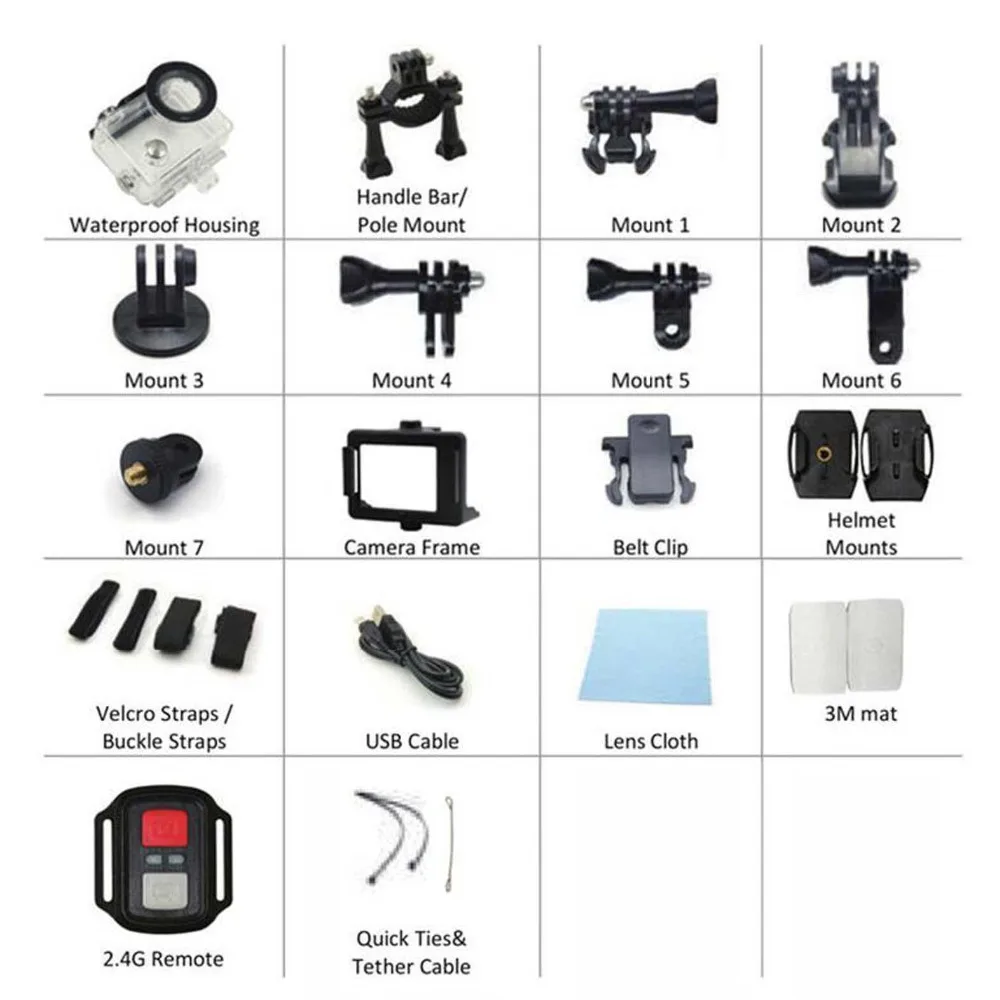 2.4 г удаленного Спорт действий Камера 4 К hd Wi Fi 1080 P гироскопа Anti Shake Sony