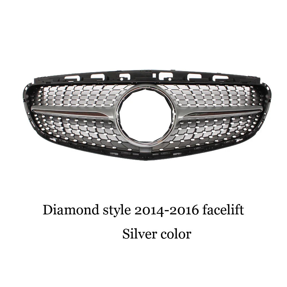 Diamond Silver 14-16 W212 Front Bumper Grille Mesh for Mercedes E class W212 GT / Diamond / AMG Style 2010- E200 E250 E300 E350 E400 - Цвет: Diamond Silver 14-16