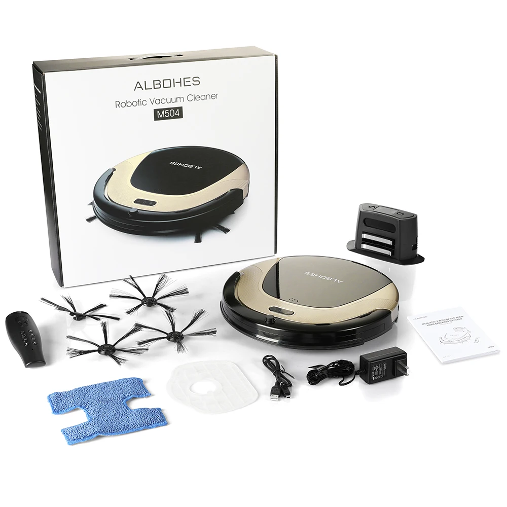 ALBOHES M504 робот пылесос микрофиберная тряпка Smart тапочки уголки пыль Cleaner уборочная