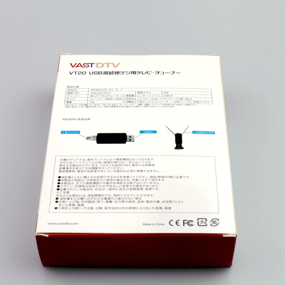 Японский Полный Seg ISDB-T GENIATECH VASTD TV VT 20 USB HD ТВ-тюнер Stick для ПК Поддержка B-CAS |
