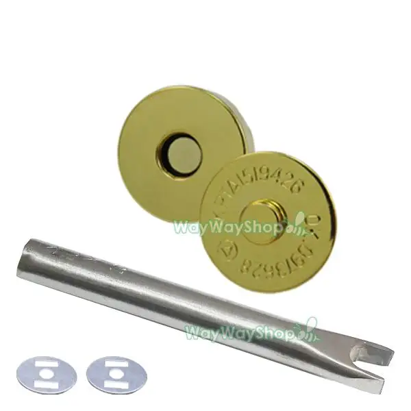 10 pcs 18mm 3/4&quot Magnetic snaps purse closures Round With one Tool Nickel Bronze Nickel-black Gold Choice | Дом и сад
