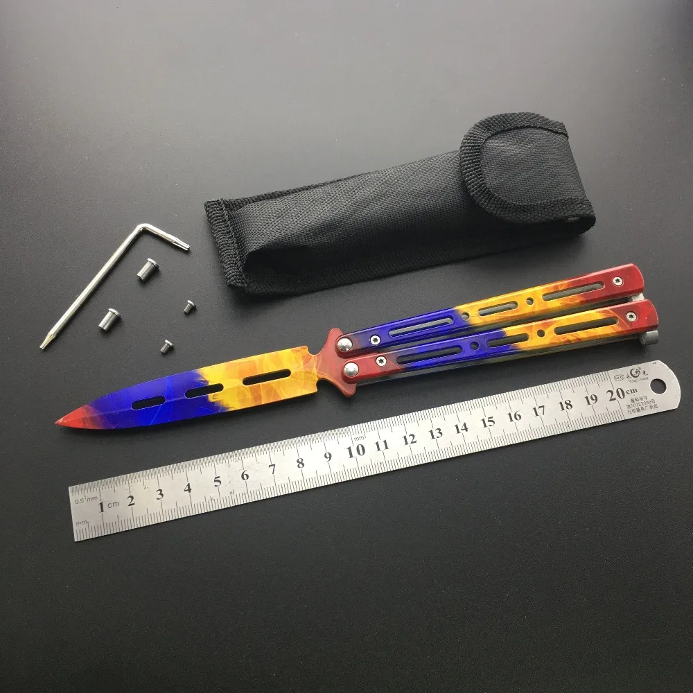 Складной нож Karambit из нержавеющей стали с бабочкой, тренировочный нож, тактический нож для игры в Counter Strike, подарок