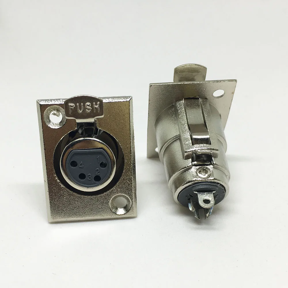 100 шт. металлический XLR 3 4 5 Pin гнездовой разъем для крепления на панель проводной