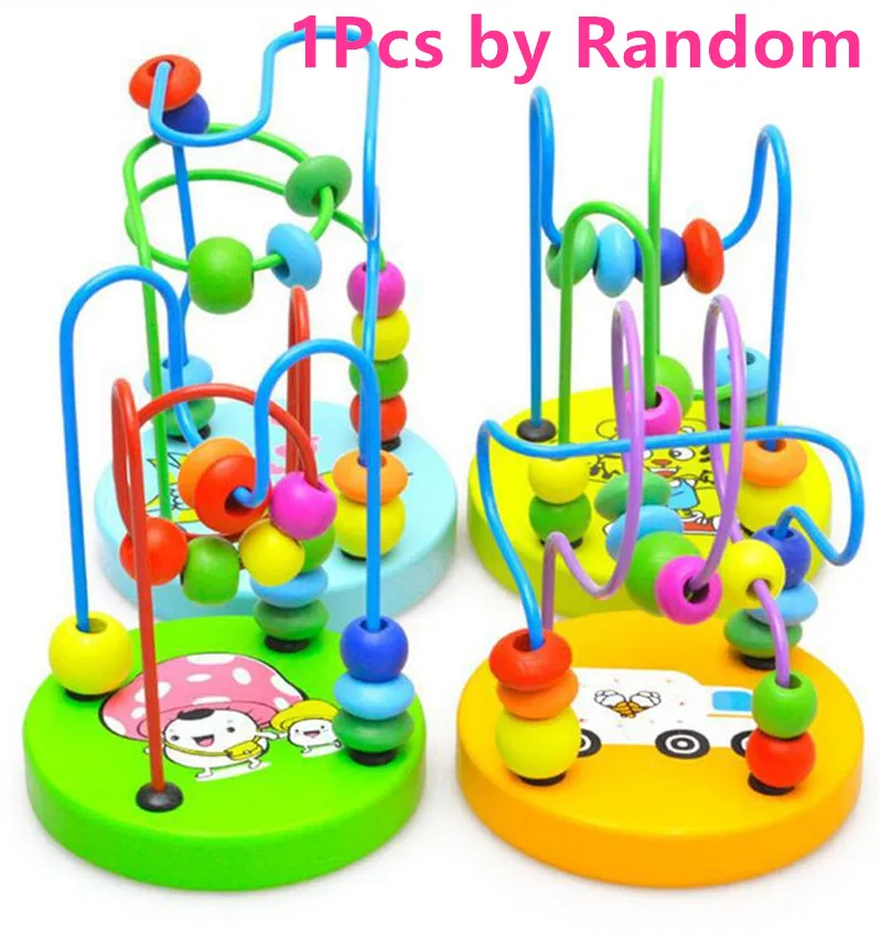 1 Pcs of Random Горячая Распродажа, обучающая игрушка для детей раннего возраста, размер 12,5 см, Детские красочные деревянные бусины, обучающая игрушка, подарок для детей, деревянная кукла - Цвет: 1 Pcs of Random