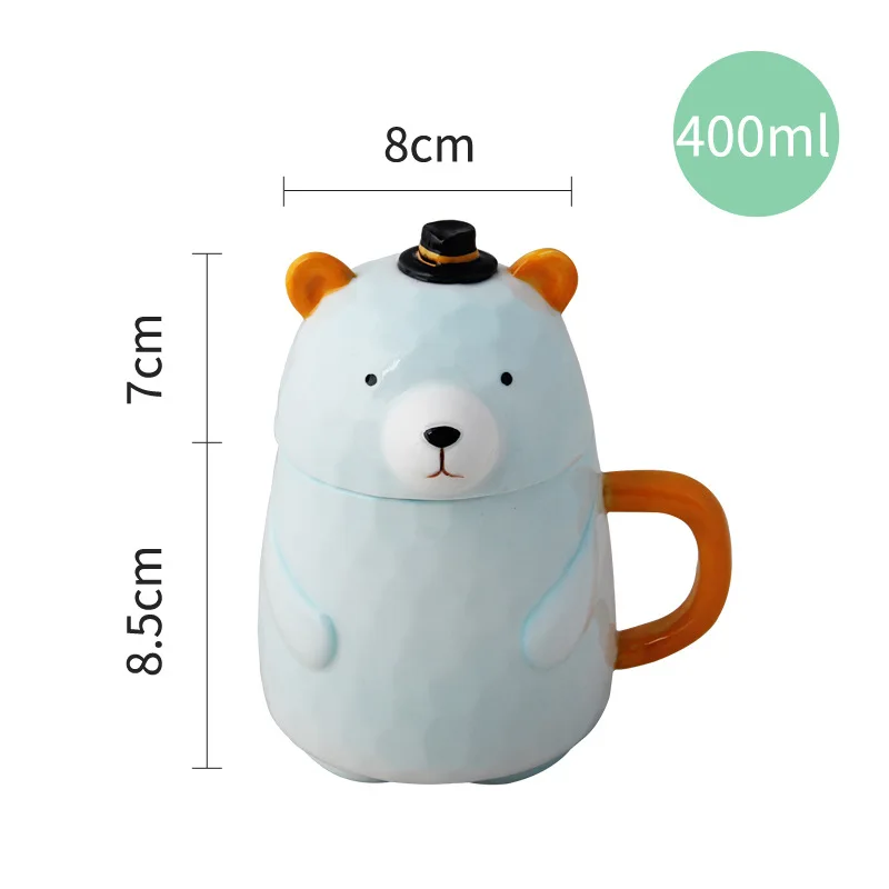 3D Трехмерная медведь кружки Утепленная одежда Керамика чашки Офис Drinkware