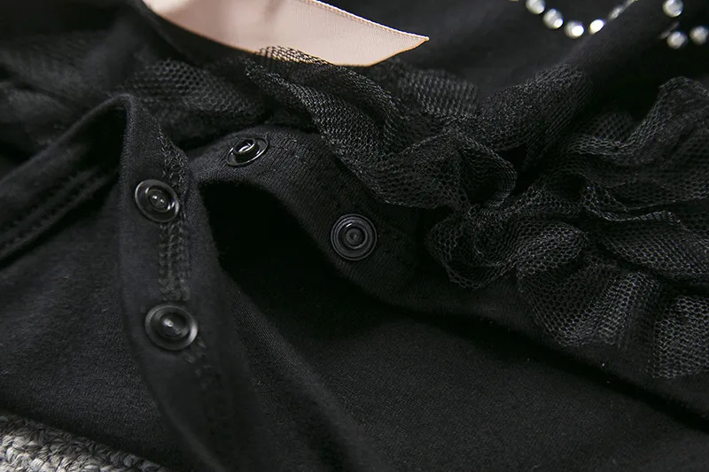 Детские Боди для маленьких девочек черный комбинезон От 1 до 2 лет Одежда