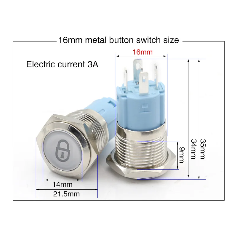 16mm19mm22mm metal button switch self-locking multiple figures can be customized total 12v 24v 110v 220v | Обустройство дома