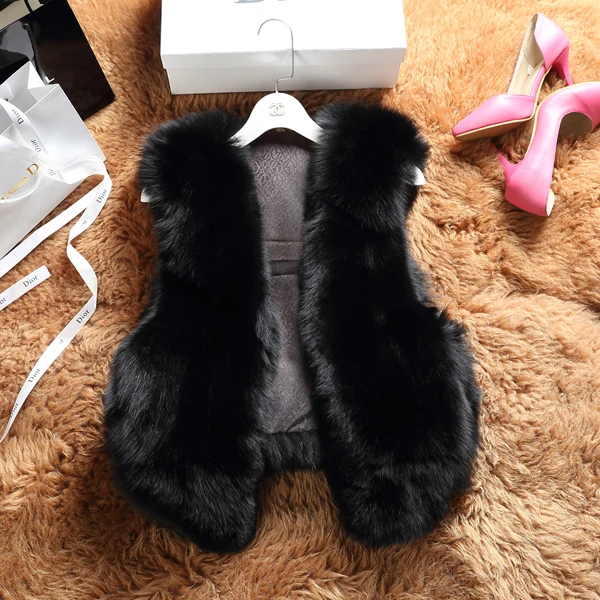 2017 роскошный настоящий оптовый жилет из лисьего меха осенне-зимний натурального