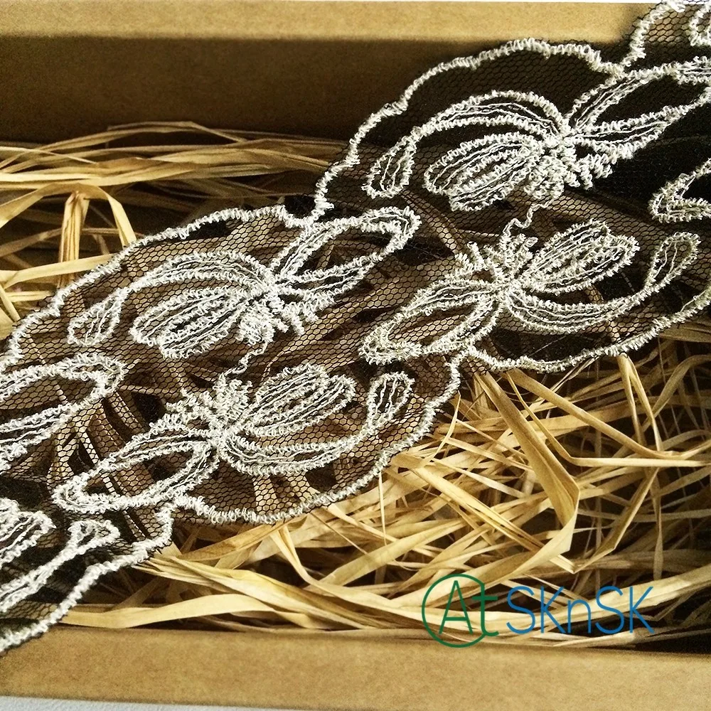 500 ярдов/партия вышитая Водорастворимая хлопчатобумажная ткань со стрекозой|trim