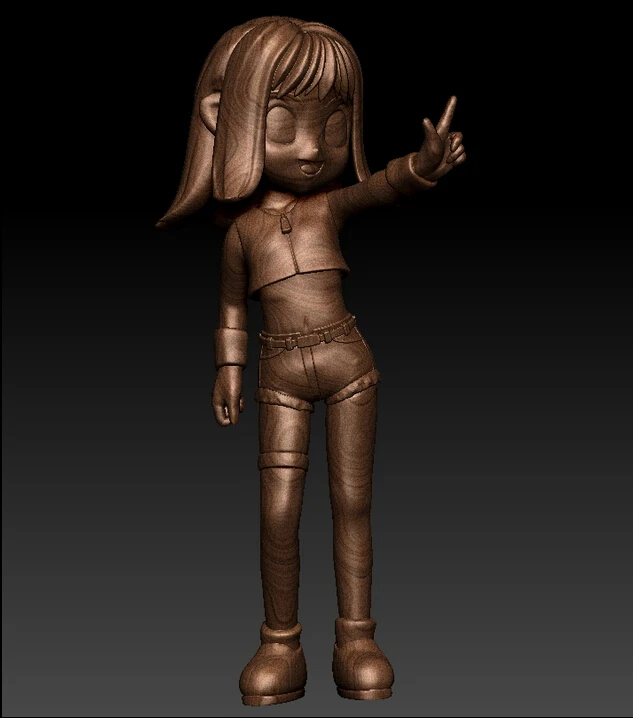 

New model 3D model for 3D relief cnc machine in STL format Cartoon girl
