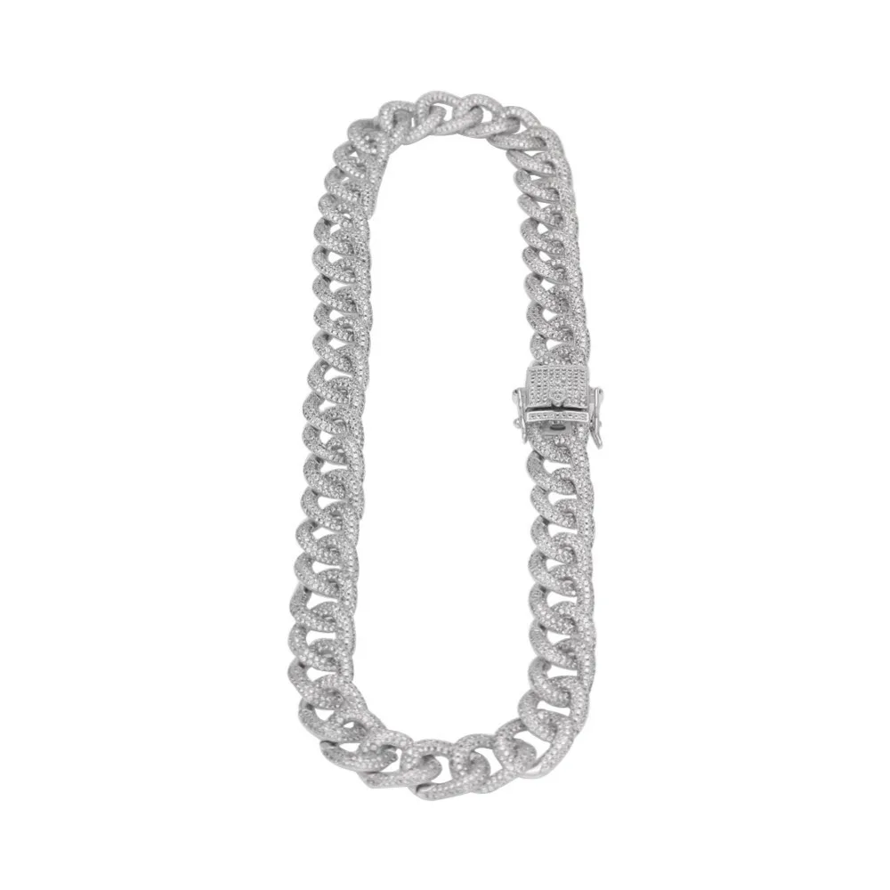 13 мм хип хоп микро проложить AAA CZ камень Bling Iced Out кубинские звенья цепи ожерелья Чокеры для мужчин раппер ювелирные изделия золото серебро черный