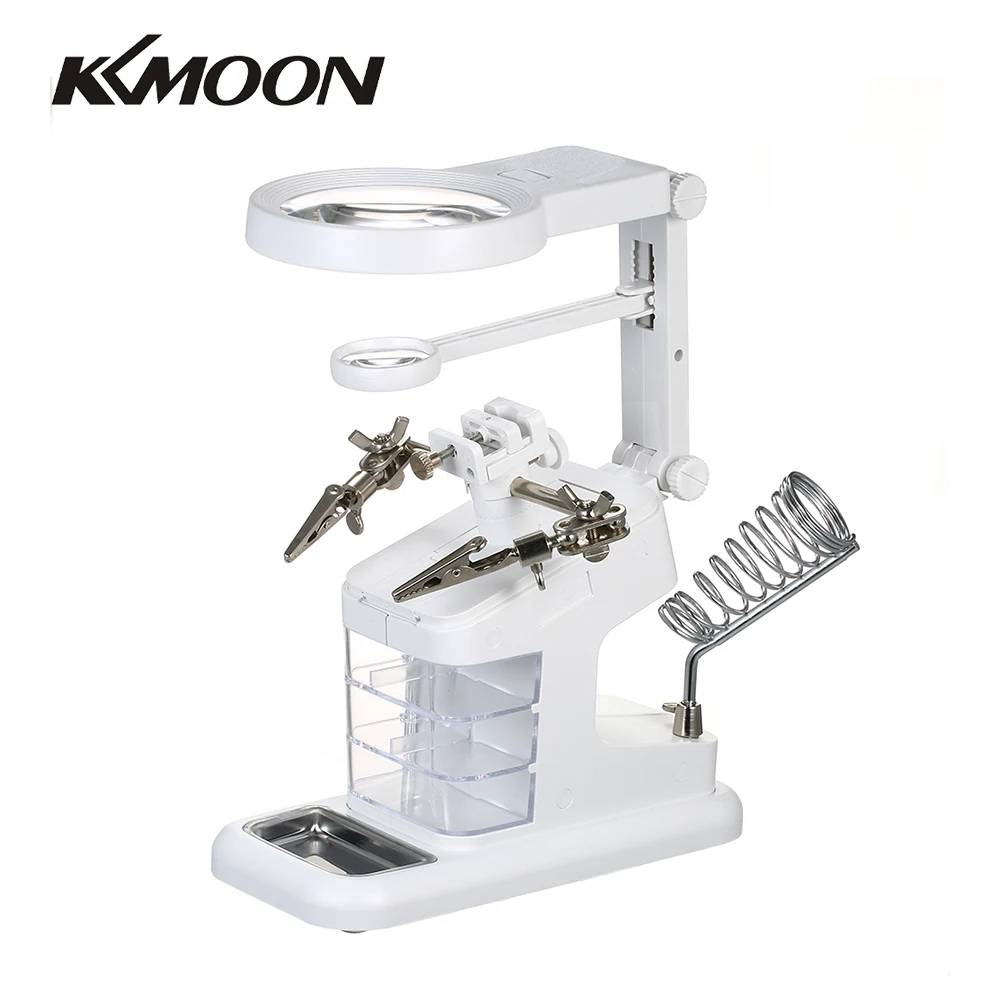 KKmoon TH7206 многофункциональная сварочная Лупа 3X/4.5X/25X светодиодный светильник Настольная Лупа как USB порт паяльная подставка ремонтный инструмент