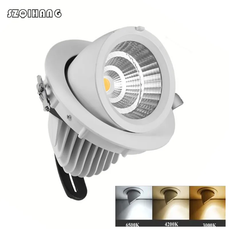 

Super Bright 20W 30W 40W Adjustable LED COB downlight Rotatable LED trunk light gimbal gimble direction adjustable spotlight