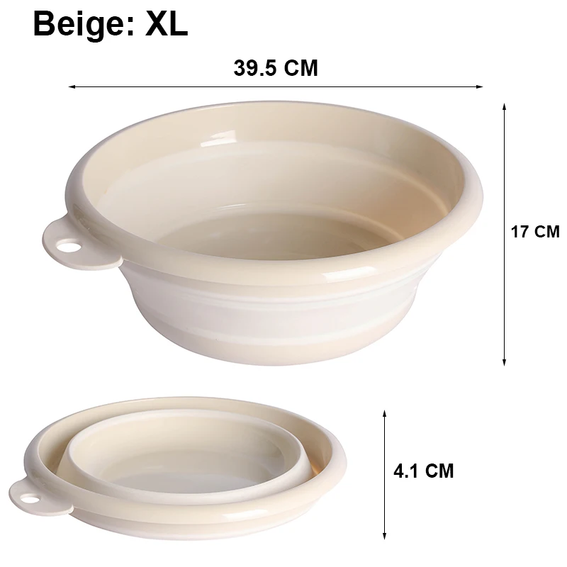 Beige XL Экологичное портативное складное ведро, складное ведро для бассейна, туристическое, для путешествий, для рыбалки, кемпинга, ведро для мойки автомобилей, 4 размера - Цвет: Beige XL
