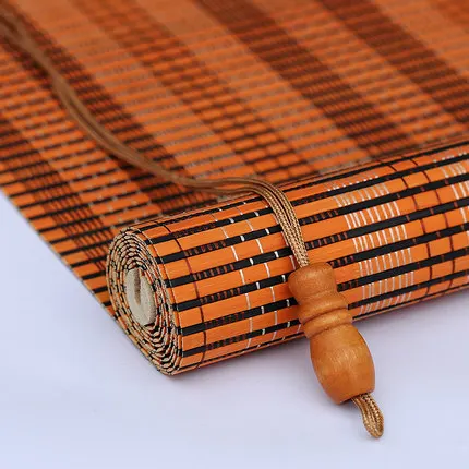 Orange color Новое поступление, зеленые бамбуковые рулонные шторы, оконные рулонные шторы, Затемненные рулонные шторы, занавески, винтажные, для крыльца - Цвет: Orange color
