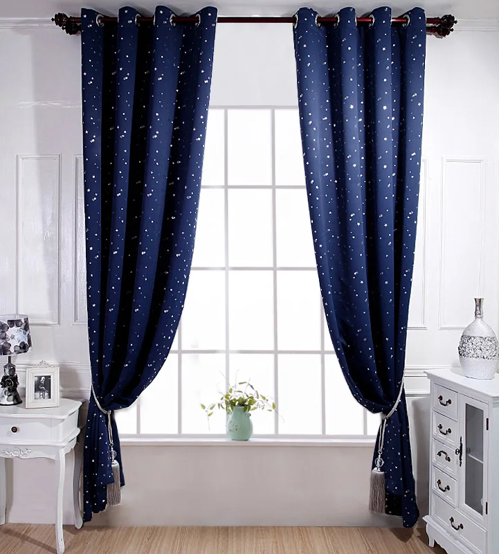 NAPEARL затемненные шторы для детской спальни с рисунком звезды темно синее окно в