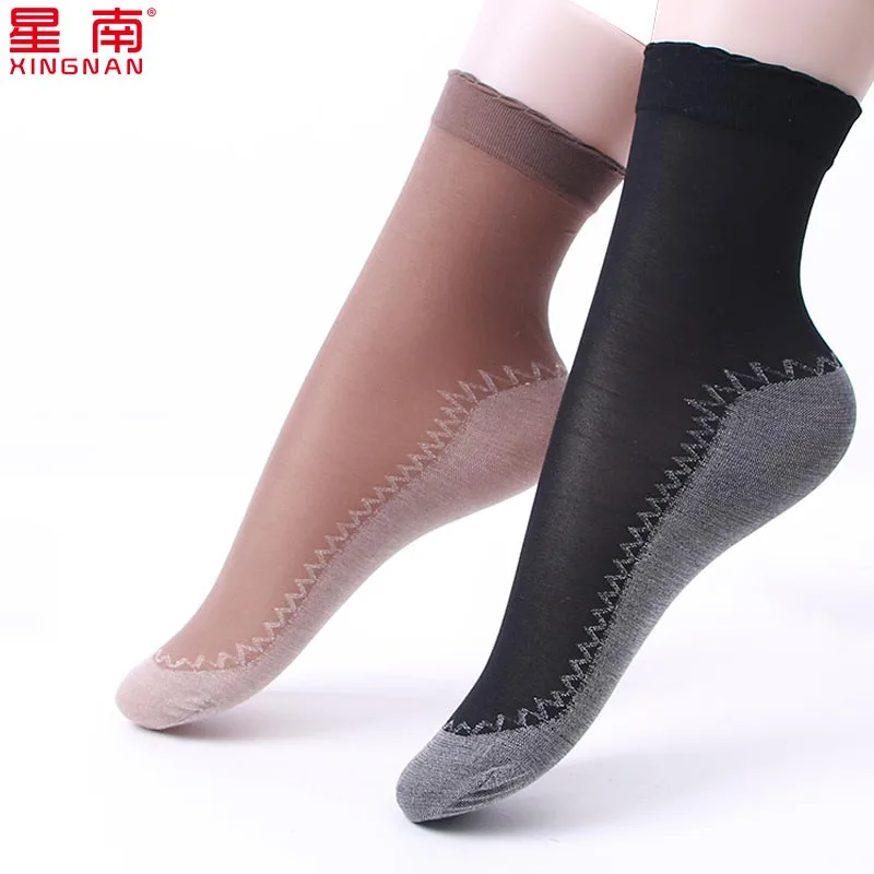 Женские бархатные носки 2019 однотонные прозрачные короткие женские тонкие на