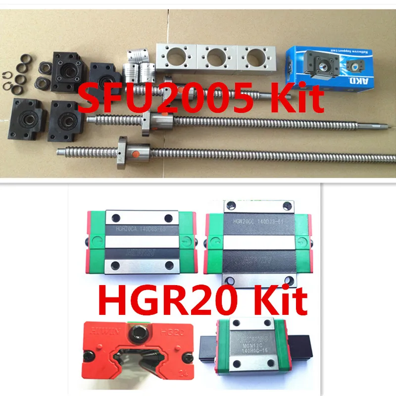 4xHGR20 100% HIWIN Руководство Линейный 1550 мм + 3 x SFU2005 Ballscrew 1500 pcsbk BF15 шт. корпус 6 35*12 4X1000