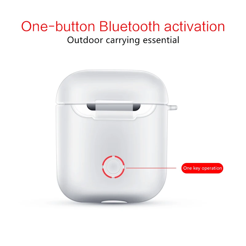 Матовый чехол LINGCHEN для наушников Apple Airpods с ремешком мягкий силиконовый защитный