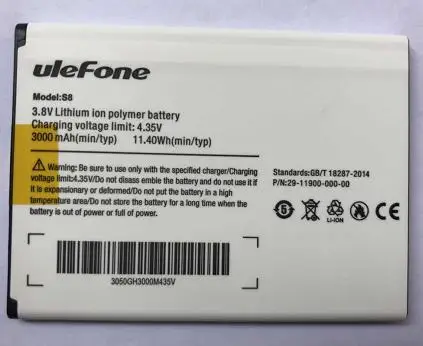 Аккумулятор для Мобильный телефон Ulefone S8 Pro 3000 мАч 5 3 дюйма MTK6737 MTK6580 | Мобильные