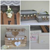pretty shabby chic wooden wedding card crate post box flower table arrangement