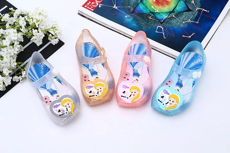 Disney/сандалии с мягкой подошвой для девочек из мультфильма «Холодное сердце»; Новинка года; летние мягкие сандалии принцессы Эльзы и Анны; пляжная обувь
