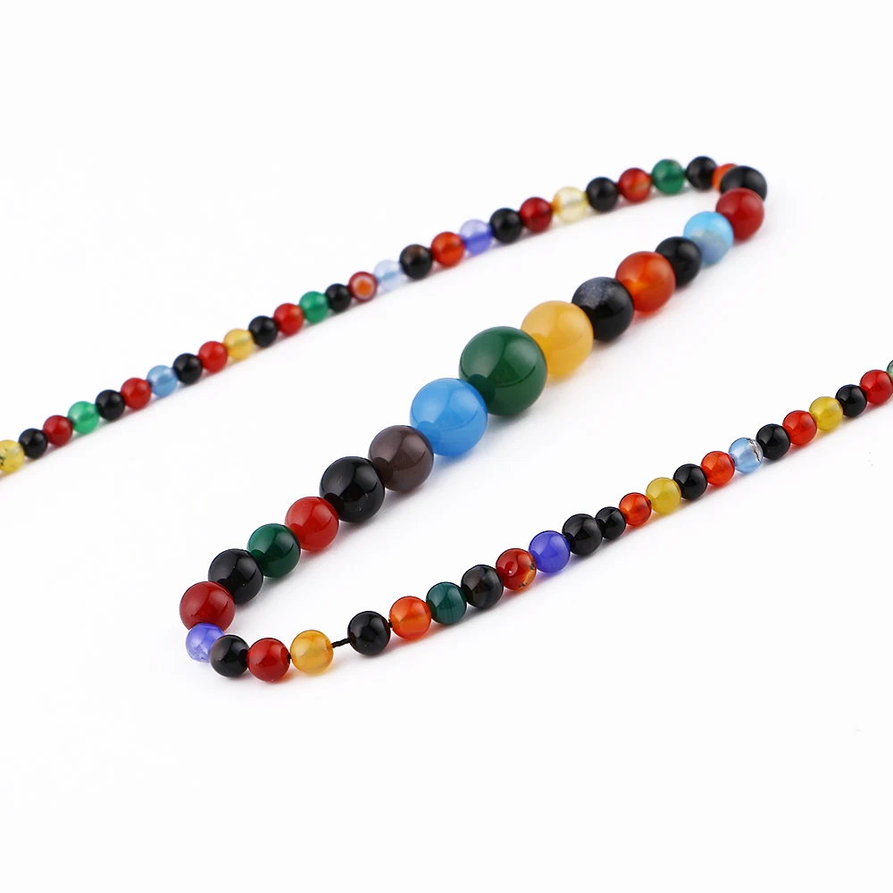 Юмбен многоцветный агат ожерелье мощность натуральный камень кристалл для