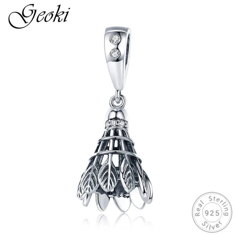 Geoki 925 пробы серебряные летние солнечные очки бутылка для холодных напитков талисманы подходят Pandora браслет косметика и макияж бисер - Цвет: GSCC807-1