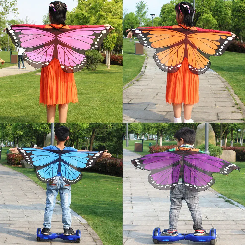 New The Children Butterfly Shawls Girls Boys Kids Fairy Wings Fancy Dress Up Costume Party Pretend Play | Детская одежда и обувь