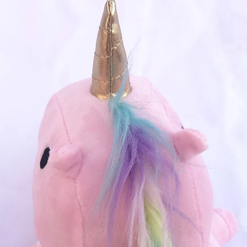 Тапочки женские домашние плюшевые шлепанцы на платформе меховые с единорогом