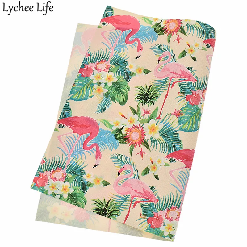 Lychee Life A4 Фламинго кожа ткань красочные ПВХ ткань DIY для пошива домашней одежды ткань аксессуары