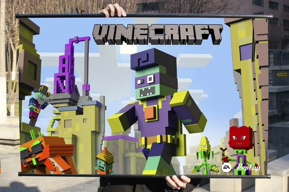 Растения против Зомби HD игровые рулоны постер из фильма настенный стикер баннеры