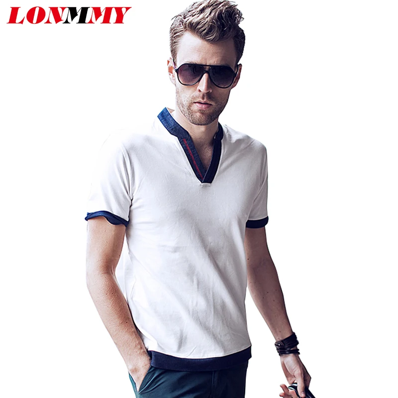 LONMMY повседневные мужские футболки одежда из хлопка летние с коротким рукавом для