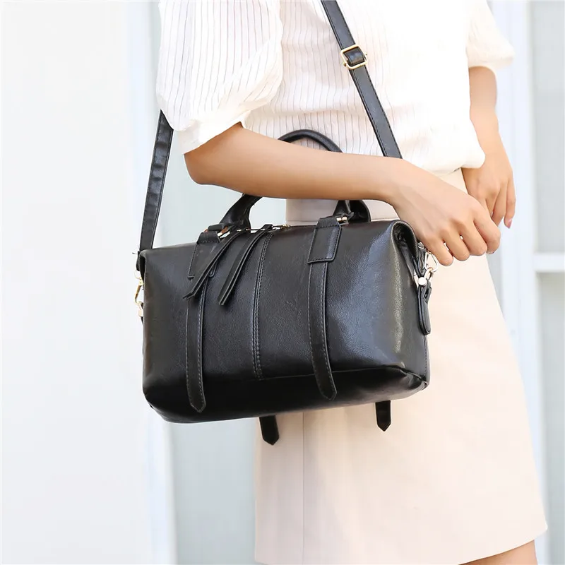 Toposhine Retro Boston Pillow Bag Lady Handbag New Fashion Casual Joker Shoulder Messenger Bag