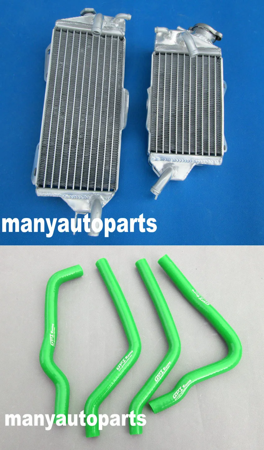 Алюминиевый радиатор + черный силиконовый шланг для Kawasaki KX125 1990 1991 1992 1993|radiator silicone