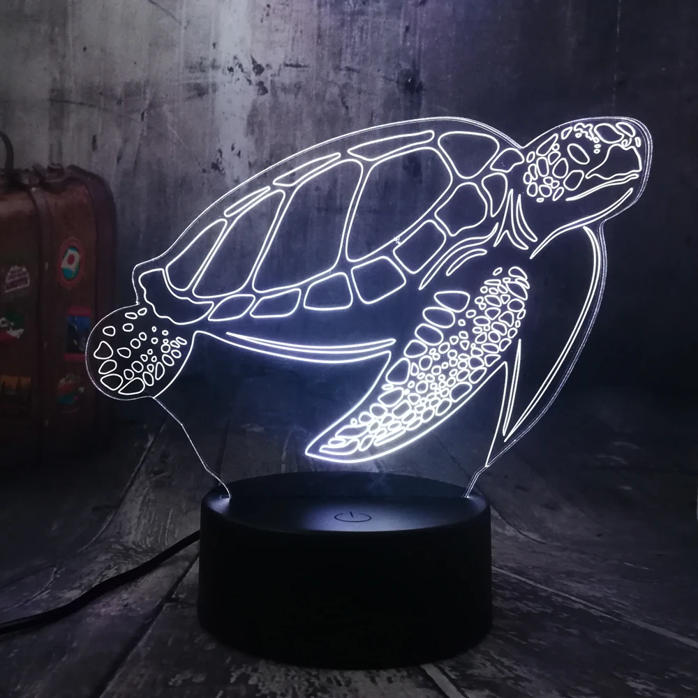 Светодиодный ночник с 3d изображением морской черепахи светильник для вечерние
