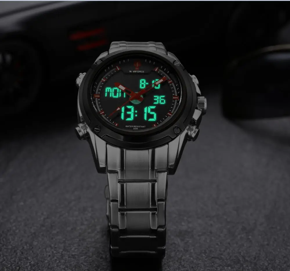 NAVIFORCE, кварцевые аналоговые часы, светодиодный, спортивные часы, мужские Брендовые Часы, роскошные армейские военные наручные часы, Relogio Masculino