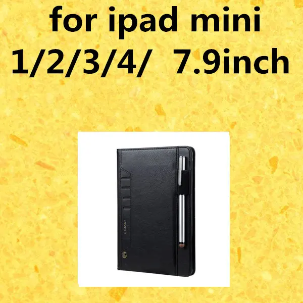 Кожаный чехол для ipad pro 11 дюймов 10,5 ''для ipad Mini 1, 2, 3, 4 для ipad 5 6 7 8 9 воздуха 1 2 pro 9,7 искусственная кожа полностью защищающий чехол - Цвет: 7.9inch Black