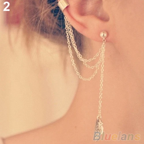 1 шт. металлические серьги-каффы с кисточками | Украшения и аксессуары