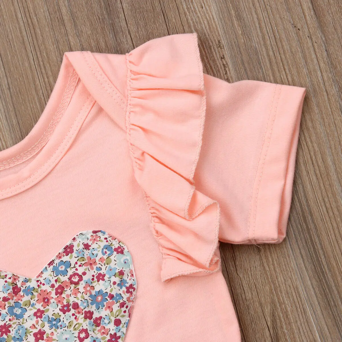 

2021 Baby Girl Clothes Newborn For Female Outfit Infant Clothing Set Floral Heart Short Sleeve Romper+Pants+Headband