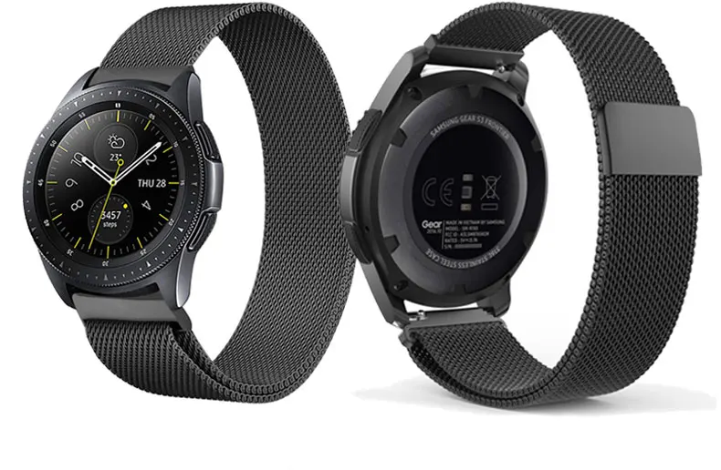 20 мм/22 мм Миланский ремешок для samsung galaxy watch 46 мм 42 мм gear S3 frontier huawei watch gt 2 active 2 amazfit bip band