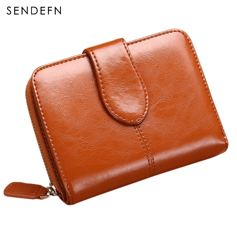 Популярный короткий кошелек SENDEFN для монет женский кожаный модный маленький - Фото №1