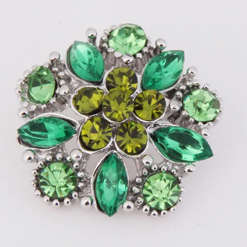 Hot KZ1168 Charm Flower Rhinestone Fashion 18mm snap buttons fit DIY snaps bracelets necklaces jewelry wholesale trendy women | Украшения и