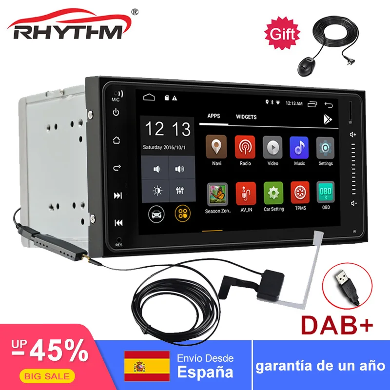 Автомобильный dab радиоприемник 2DIN android 9 0 четырехъядерный для Toyota Hilux Camry Corolla Prado