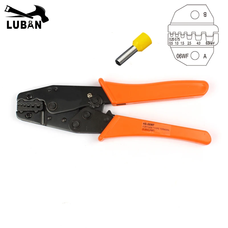 Ручной инструмент для зачистки проводов, Обжимные Щипцы с храповым механизмом в европейском стиле, 0,25-6 мм2