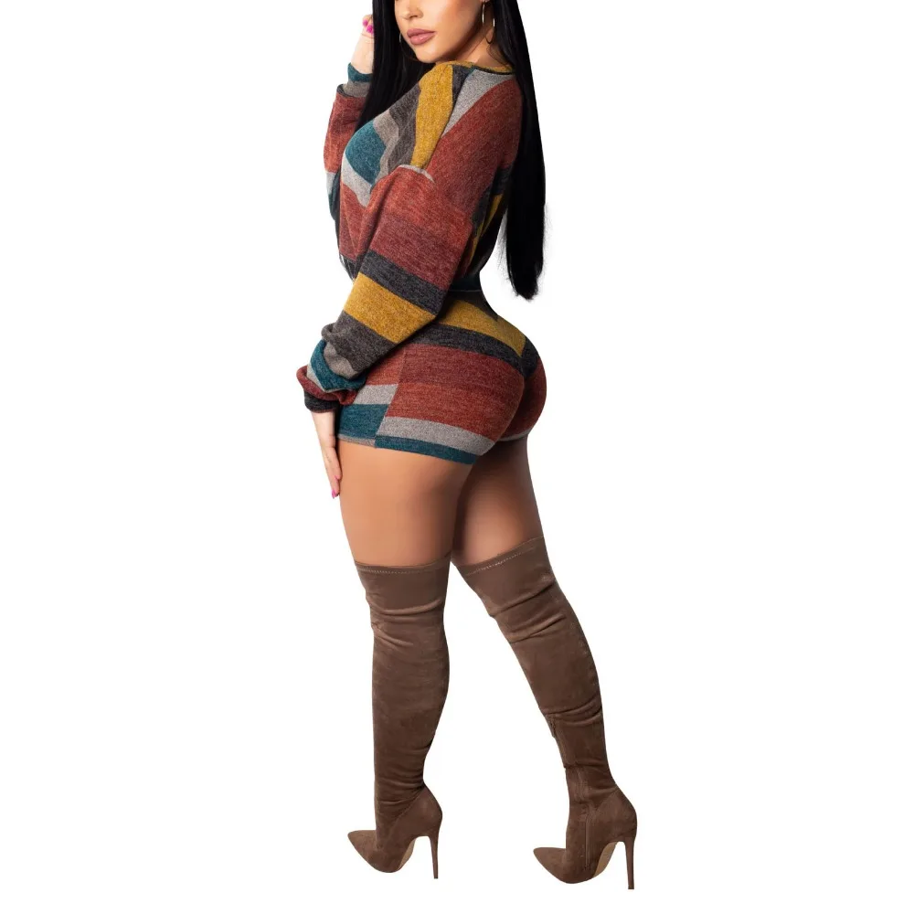 HAOOHU/сексуальный вязаный комплект из двух предметов женская одежда укороченный