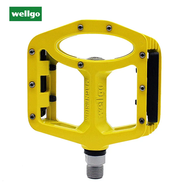 MG-1 Yellow a pair Wellgo MG1 MG-1 Подшипник педали магния Ось шпинделя Горный BMX mtb велосипед Платформа Педали велосипед педаль детали велосипеда - Цвет: MG-1 Yellow a pair