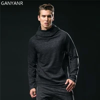 ganyanr brand running t shirt men tennis sportswear jogging fitness tops tee hoodie training long sleeve quick dry gym exercise