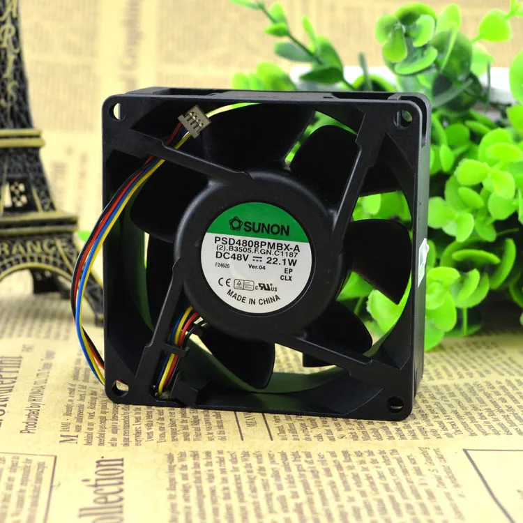AVC и оригинапосылка упаковка Φ 8038 48V 22 1 W вентилятор с четырьмя проводами для SUNON