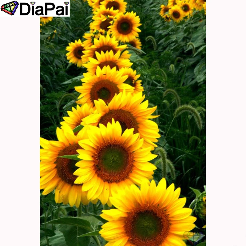 

DIAPAI Diamond Painting 5D DIY 100% Full Square/Round Drill "Sunflower landscape"Diamond Embroidery Cross Stitch 3D Decor A23689